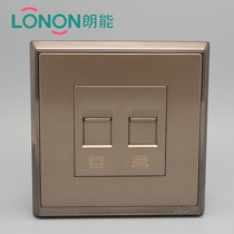 Langneng electrician S7 electroplating rose gold steel frame series telephone computer wall switch panel