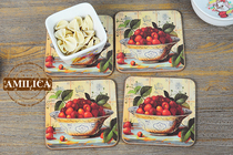 British Famous Pimpernel Strawberry Feast Wooden Coaster) Insulation Pad) Portmeirion Thin