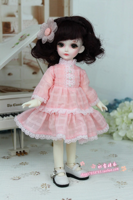 taobao agent Doll clothing baby uses BJD SD 6 -point dress and dress, dresses, dresses, Japanese single cotton and linen female pink