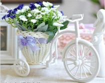 Rattan bicycle simulation flower decoration flower decoration bicycle shop photography background Taobao photo shooting props