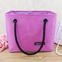 Fine strip bath bag womens simple bath bag portable bath basket folding fitness swimming Wash Bag Mens bath bag