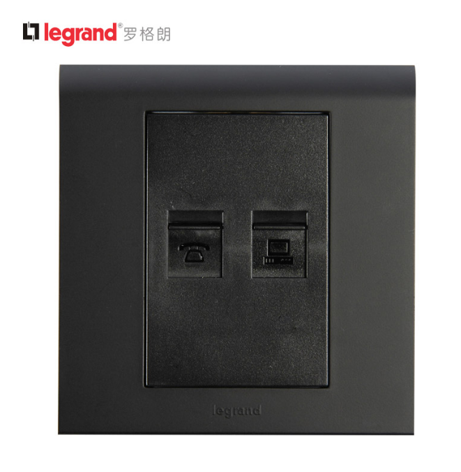 TCL Rogland K5 Black Computer Network Port Network + Telephone Two-in-One Socket Switch Panel 86