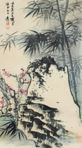 Art micro-spray Xie Zhiliu Geng Shen Double Qing Dynasty figure 30x54 cm