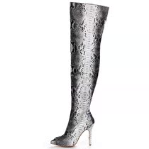 European and American foreign trade plus large size pointed knee boots Winter Knight boots snake pattern high heel thin heel women boots Women boots
