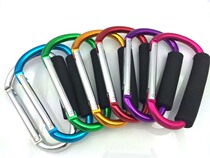 Color 14CM-16CM aluminum hook D type fast hook large mountaineering buckle with sponge hanging buckle rope ring buckle