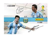 2014 Panini star Ka Messi Iguain signed by two - person