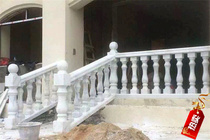Natural stone balcony railing Stair handrail Outdoor Roman column hemp stone Guangxi white marble stone railing finished product