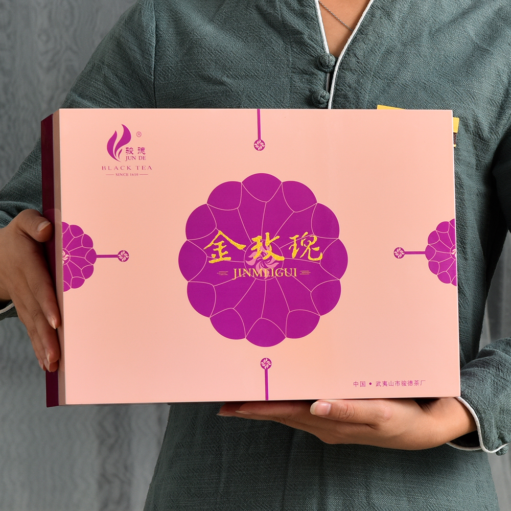 Junde Tea Industry Wuyishan Black Tea Tea Tongmu Guanzheng Small Species Gold Rose 100g Gift Box