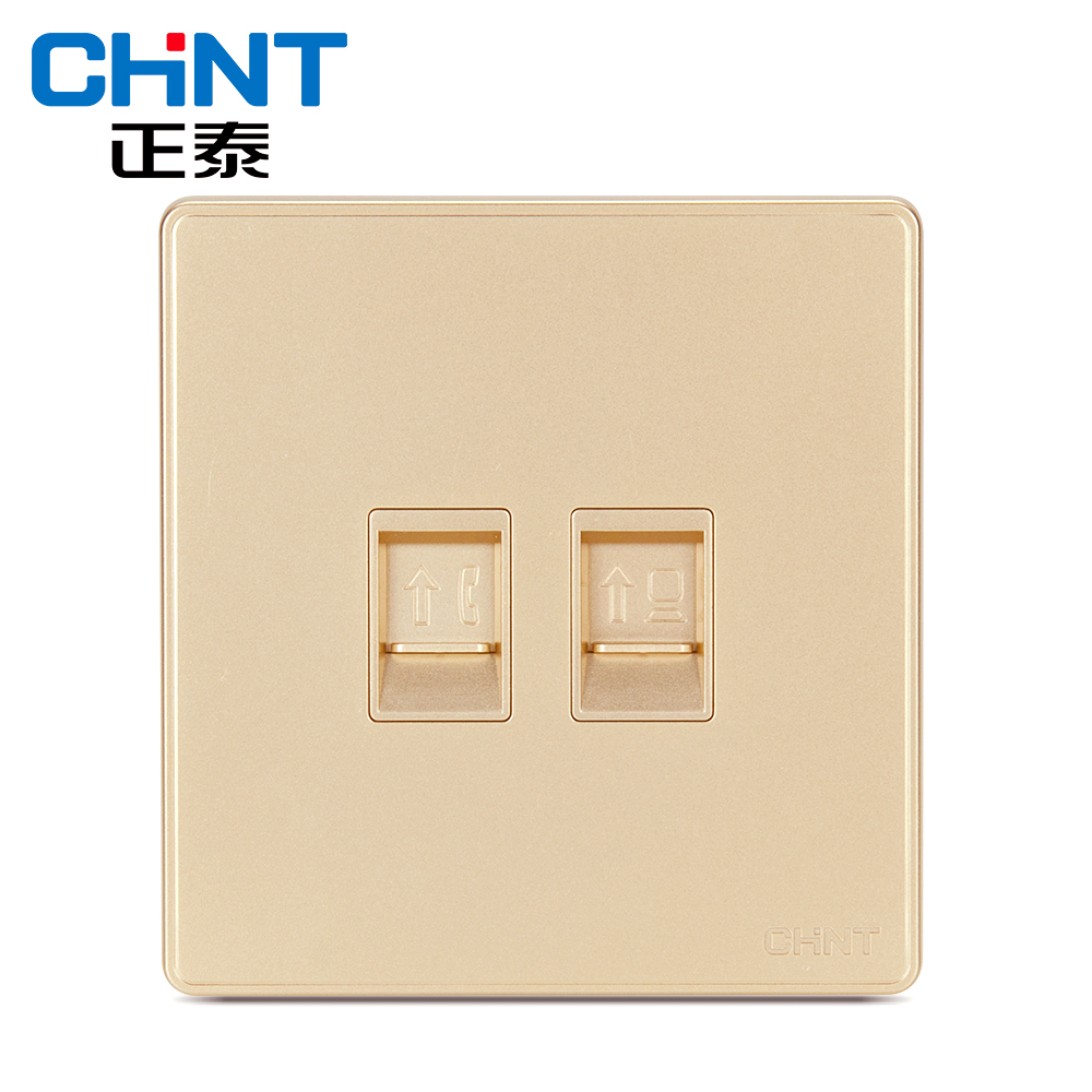 New wall switch socket NEW2D light champagne gold telephone computer socket