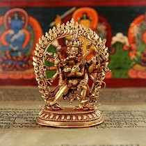 Tibetan secret portable small Buddha statue Nepal handmade copper gilt gold gold victory diamond on the King Kong on the music Diamond 9cm