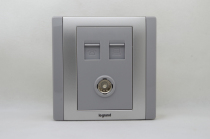 TCL-Rograng Mei Han Sand Silver Series-A telephone computer socket TV (with protective door)