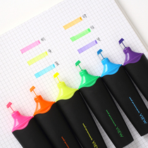 Japan Mitsubishi perspective highlighter color marker pen Rough stroke focus marker pen Visual silver color pen Students use to take notes A set of candy-colored triangular edges to take notes Green purple orange pink