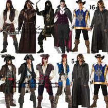 Halloween Mens clothing role-playing Caribbean Pirates costumes Jack ship Long mens uniforms tempted to perform costumes