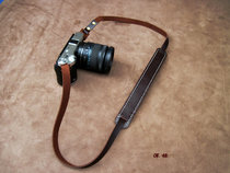 Fully handmade first layer cowhide SLR retro camera with leather camera strap dark brown pressure-free letters