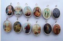  Catholic holy relics Holy card -- natural sea shell double-sided holy card