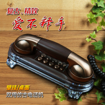European-style creative antique telephone Wall-mounted mini small extension call color lamp Classic retro landline