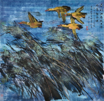 Jiangnan Spring Huang Yongyu painter celebrity calligraphy and painting 50 * 50cm