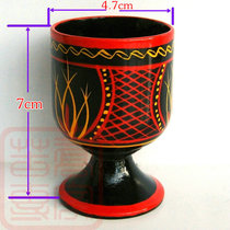 Sichuan Liangshan Shanxi Chang specialty Yi folk lacquerware painted handicrafts Solid wood liquor cup medium craft cup