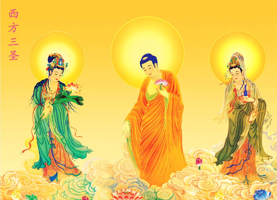 仏画 西方三聖 掛軸 168×70cm 仏画 西方三聖 掛軸 168×70cm 【公式通販】