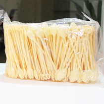 Disposable plastic coffee spoon hot drink spoon honey tasting spoon office yellow stirring spoon 500 pieces