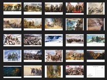 Red theme Red Army Long March painting postcard 24 set