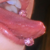 Immortal puncture 14g acrylic tongue nails sequins super good-looking tongue nails ah love puncture titanium steel tongue nails