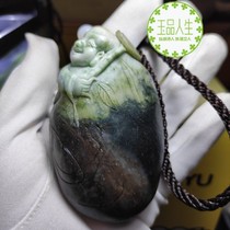 Special Price Natural Dushan Jade sugar Green old ripe seed material good wealth boy hand-held pieces to open evil men and women gifts ornaments