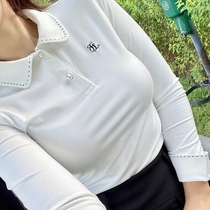 Korea Spring Golf Clothing Womens Doll Collar Long Sleeve Grinding Thin Velvet Long Sleeve T-shirt Shirt Jersey Jersey Jersey Jersey
