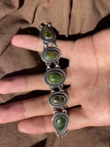 Kaka in the global Nepal handmade silver designer turquoise bracelet live broadcast link