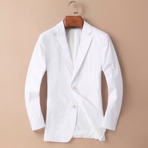 European station Ruffian handsome small suit Spring and autumn mens coat trend brand slim suit White casual Western and Korean version of the trend