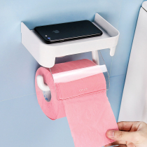 Korean creative toilet tissue holder Toilet tissue box Bathroom punch-free multi-function roll paper storage shelf