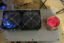 4 tube high power zvs induction heating kit rated 2KW short time 3KW customized gold melting furnace steel quenching