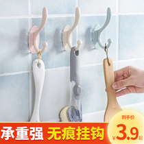 Adhesive hook strong viscose home kitchen wall door creative paste dormitory lovely punch-free no trace bearing hook