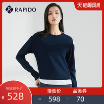  RAPIDO RAPIDO 2021 spring new womens R series fashion contrast color business sports sweater