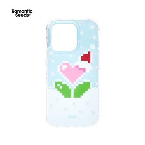 Romantic Seeds Blue Christmas Heart iPhone Case