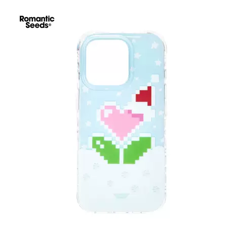 Romantic Seeds Blue Christmas Heart iPhone Case for iPhone 17 – 13