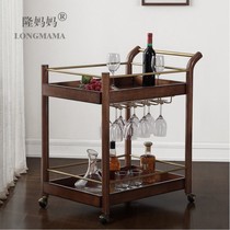 Hot Pot restaurant beverage solid wood dining car iron mobile trolley hotel wine commercial removable tea cup string car