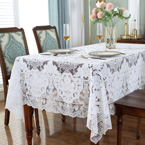 Mi 99 ethnic leprosy retro lace hollow household dining table cloth pure white rectangular coffee table table mat