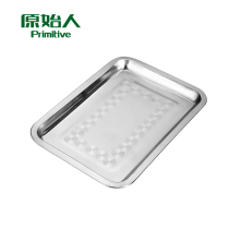Primitive people barbecue tools barbecue accessories food dish stainless steel food dish rectangular household dish grilling plate