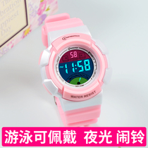 Name Ri children watch girl electronic form Elementary school girl cute alarm clock waterproof luminous girl electronic watch