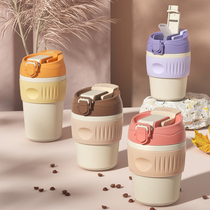 hoomey thermos cup ladies high-value Coffee Cups accompanying portable small sippy cup cute snap water Cup
