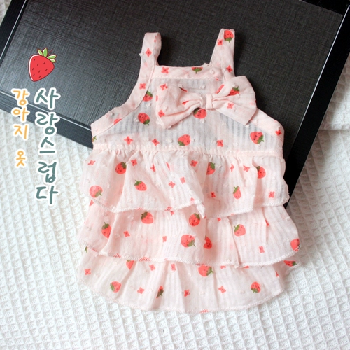 Клубника, летнее тонкое платье для принцессы, домашний питомец, кот