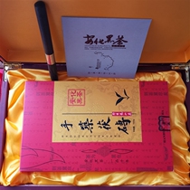 Super Hunan Anhua Black Tea 1kg Golden Flower Poria Brick Tea First Class Tea Brick Special Product Premium Authentic Gift Boxes