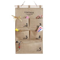 Fabric hanging storage bag Wall Wall utility bag simple multi-layer storage bag dormitory door rear hanging bag