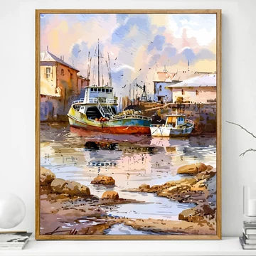 油彩画　海　小屋 油彩画 海 小屋 油彩画 海 小屋 i-img1024x767-