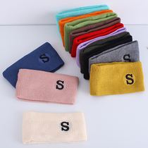 ins Joker wool hair band trend headband sports knitted wide-side hairband Korean letter embroidery hairband