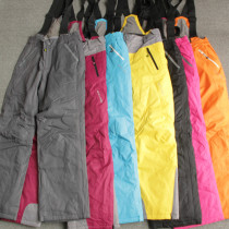 Foreign trade adult ski pants padded cotton strap pants winter outdoor assault pants men and women windproof waterproof pants