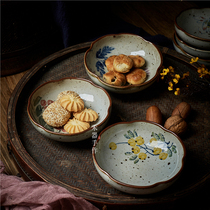 Jingdezhen hand-painted blue and white pottery mud blue and white dishes snacks nuts small dishes tea dishes refreshments tea dishes snacks dishes