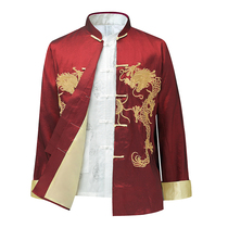 Chinese style Tang dress male long sleeve young and middle-aged performance clothing Host Chinese jacket EMCEE annual meeting event dress