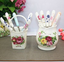 Korean tableware Korean wedding gift Birthday gift exquisite gift New knife spoon fork rack basket